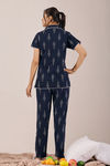 Sweet Moon Knit Cotton Pyjama Set - Navy Blue  — thumbnail 2